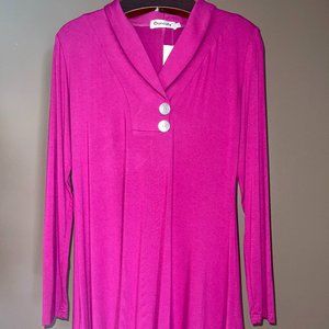 Fushia blouse with button detail